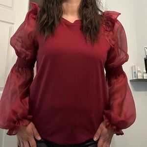 Flowy Sleeve Burgundy Sweater from Anthropologie